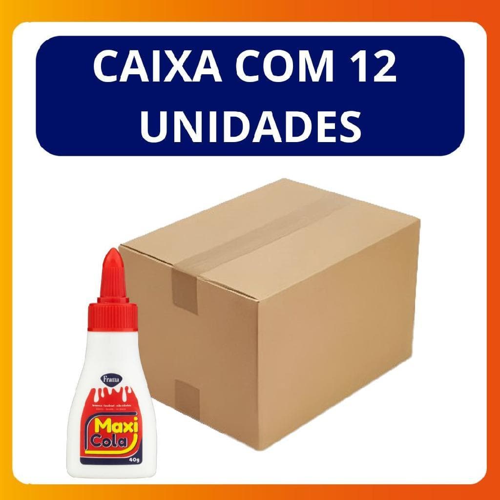 Kit C/12 Unidades Cola Líquida Branca Lavável Maxi Cola 40g