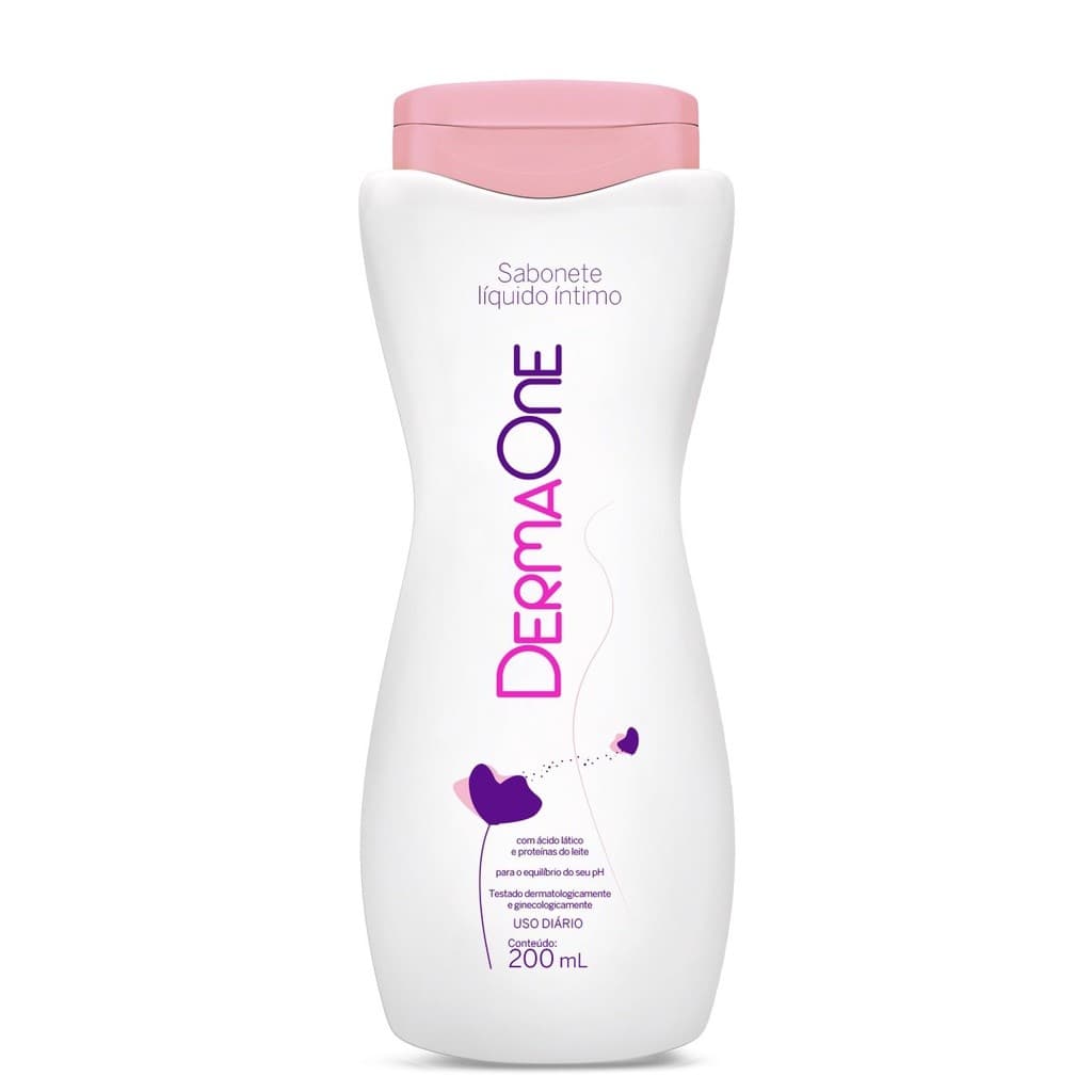 Sabonete Íntimo Dermaone 200ml Feminino Líquido pH Equilibrado ácido lático Proteína do Leite