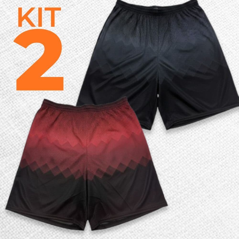 KIT COM 2 Bermuda Short Dry fit Masculino Calção Academia Treino Futebol