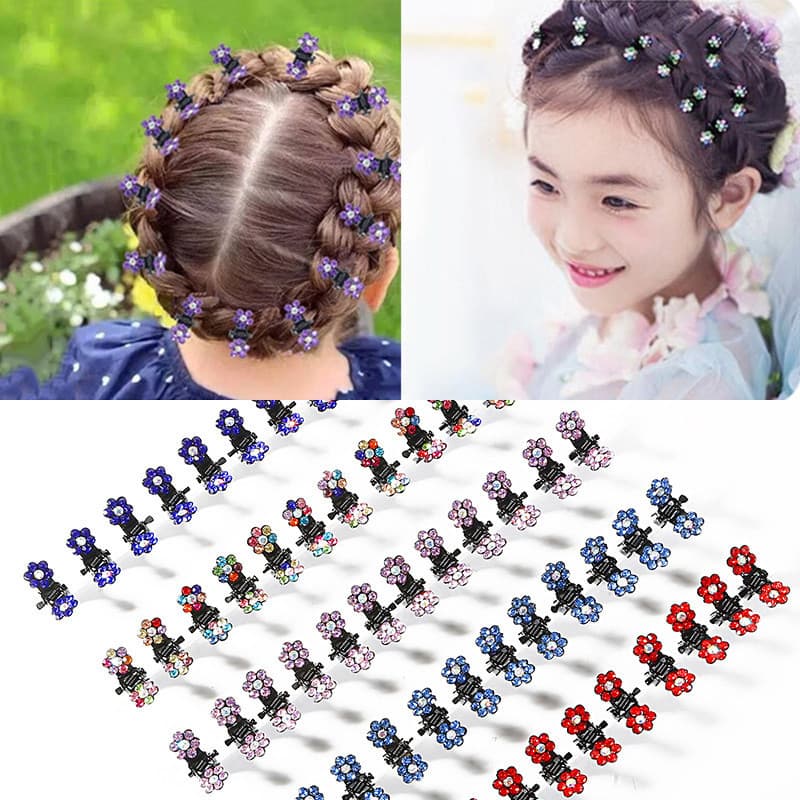 Kit 40 Mini piranha presilha para cabelo detalhada em strass