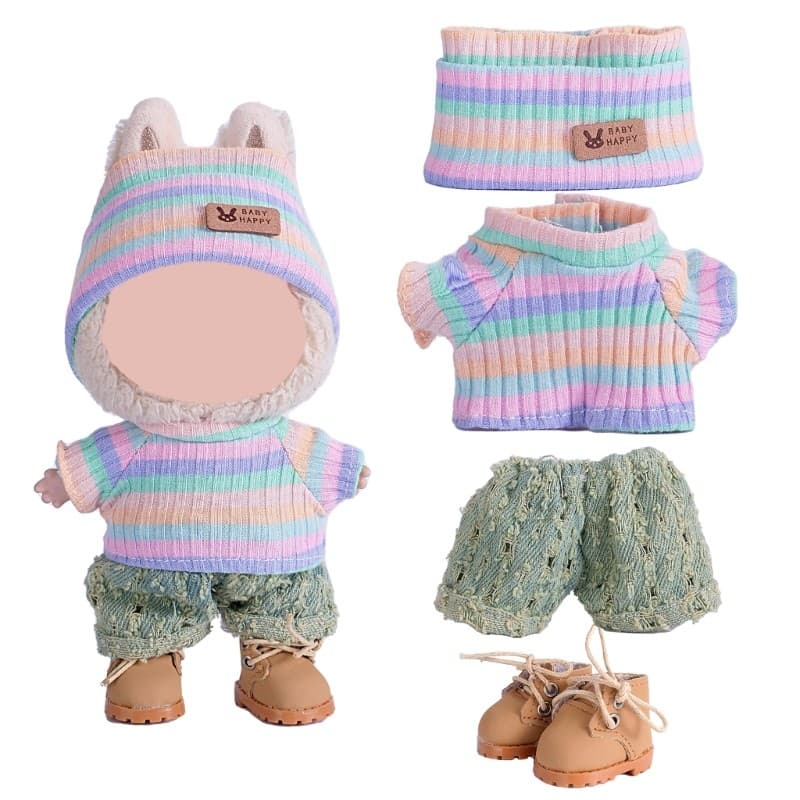 blg Boneca Pelúcia Roupa 17cm Pé Vestuário Exibição Acessórios Camisola Calças Para Bonecas Colecionáveis
