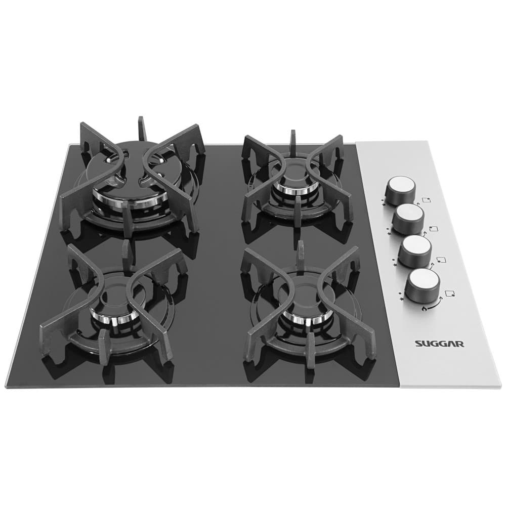 Cooktop Mesa De Vidro E Inox 4Q À Gas FG4404FVPIX Suggar Bivolt