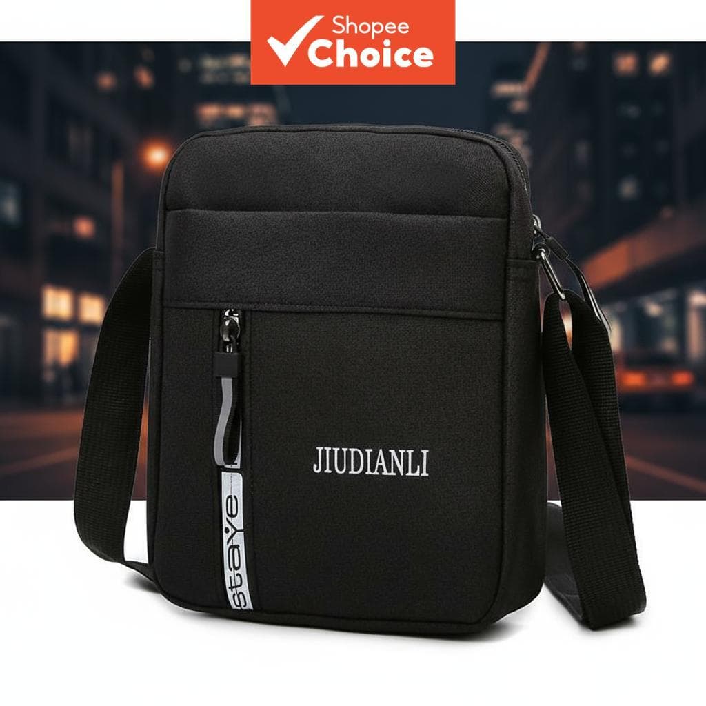 Bolsa de ombro para homens - resistente bolsa tiracolo com zíperes fortes