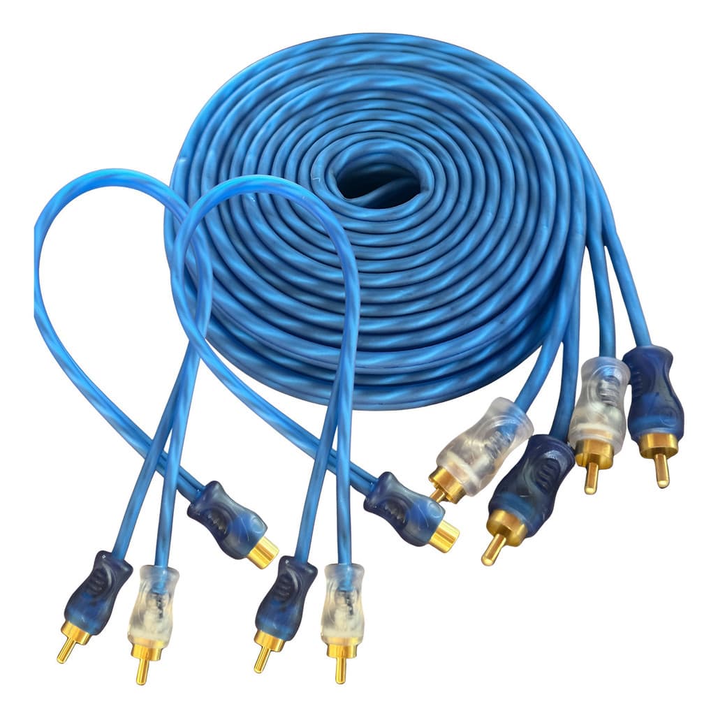 Kit Cabo Rca 5 Metros E 2 Cabos Rca Y Injetado Som Automotiv