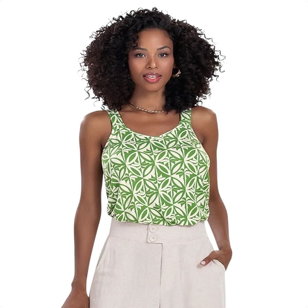 Blusa Regata Nadador Feminina Estampada Alça Larga Rovitex