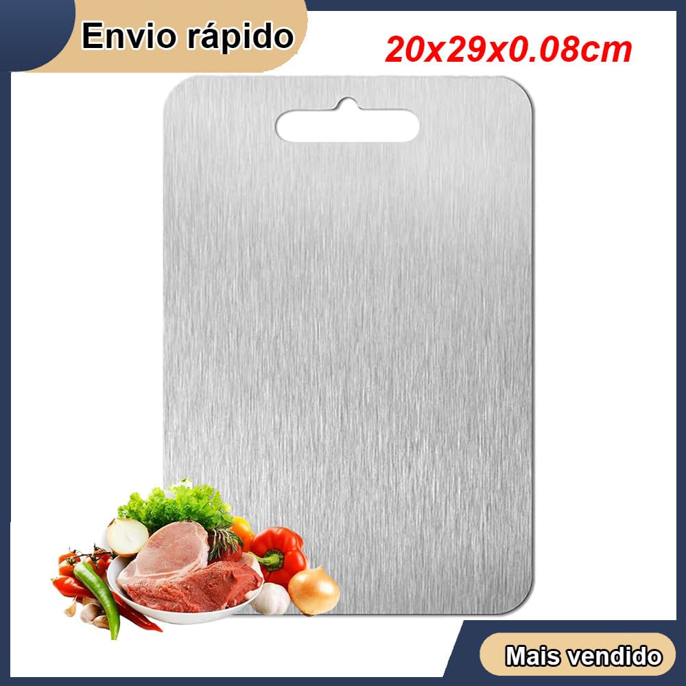 20x29x0.08cm Tábua de corte de aço inoxidável para cozinha Tábua de massa Tábua de corte de carne para bancada