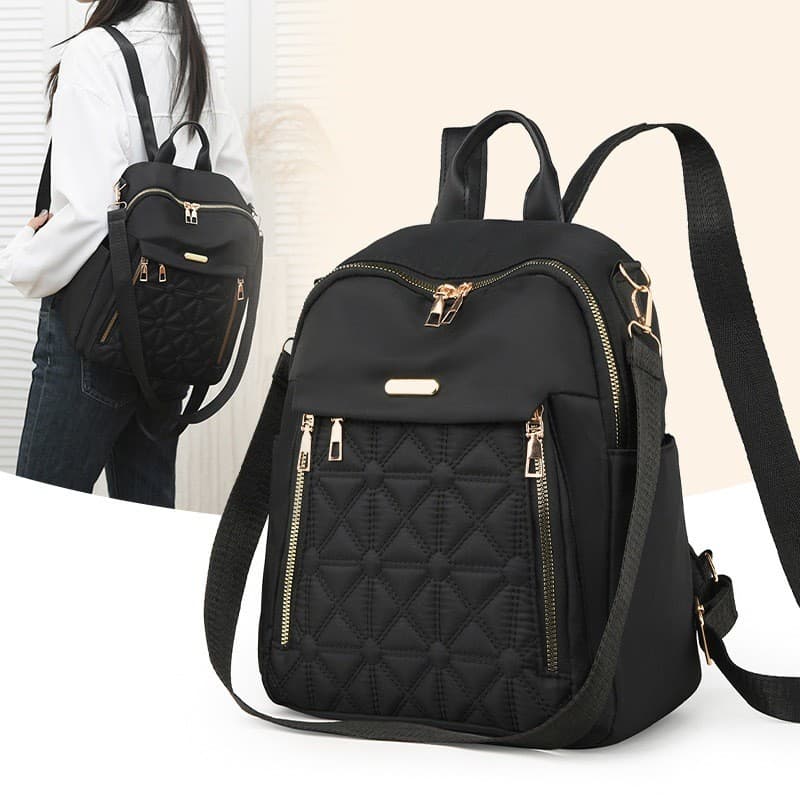 Bolsa mochila feminina Portátil da moda de Poliéster à prova d'água