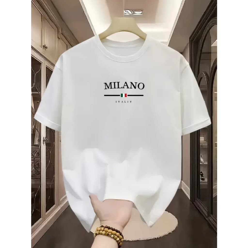Camisa Camiseta Masculina 100% Algodão Fio 30.1 Blusa Manga Curta Milano Italy