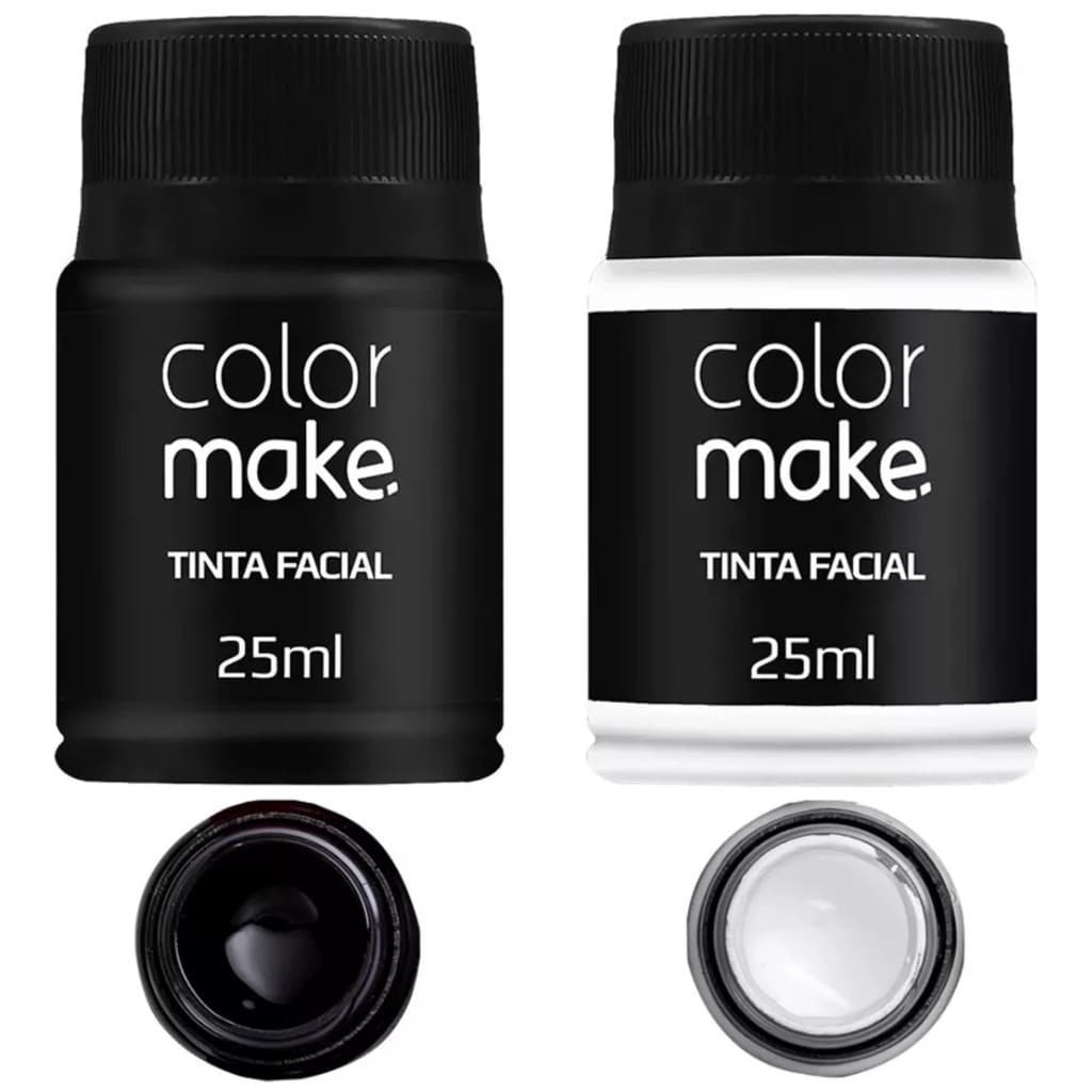 Kit Maquiagem Facial Torcida santos Tinta Preto E Branco Color Make 35ml