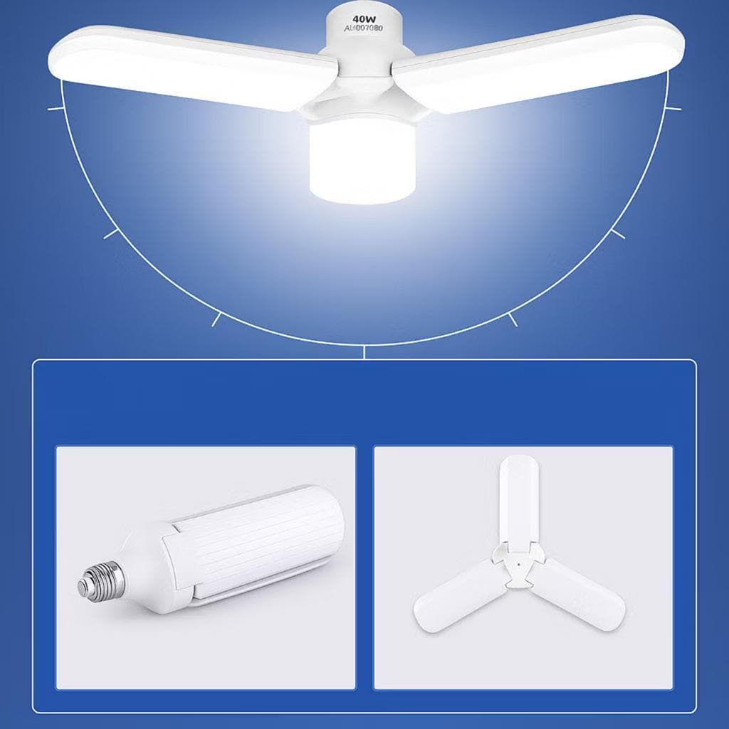 Luminária LED Lampada Multifuncional 3 Petalas 18w Dobrável