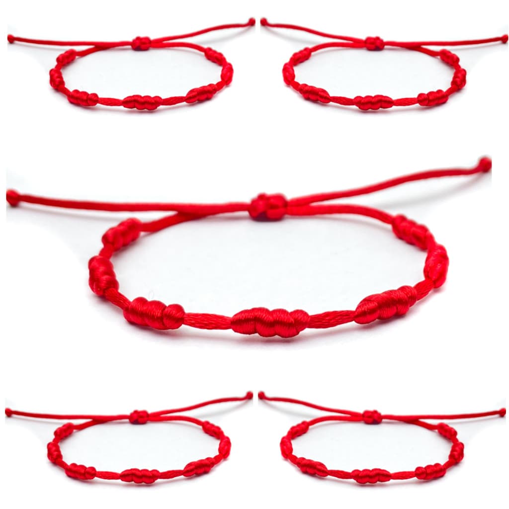 Pulseiras Vermelha 7 Nós Kabbalah Proteção Contra o Mal MT01