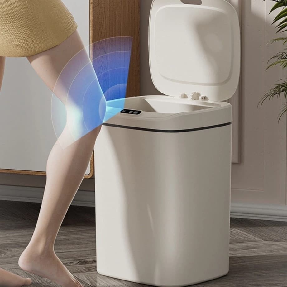 Lixeira com Sensor Automático Inteligente 14 Litros Abre Fácil em Toque Cesto Lixo Casa Quarto Cozinha Escritório
