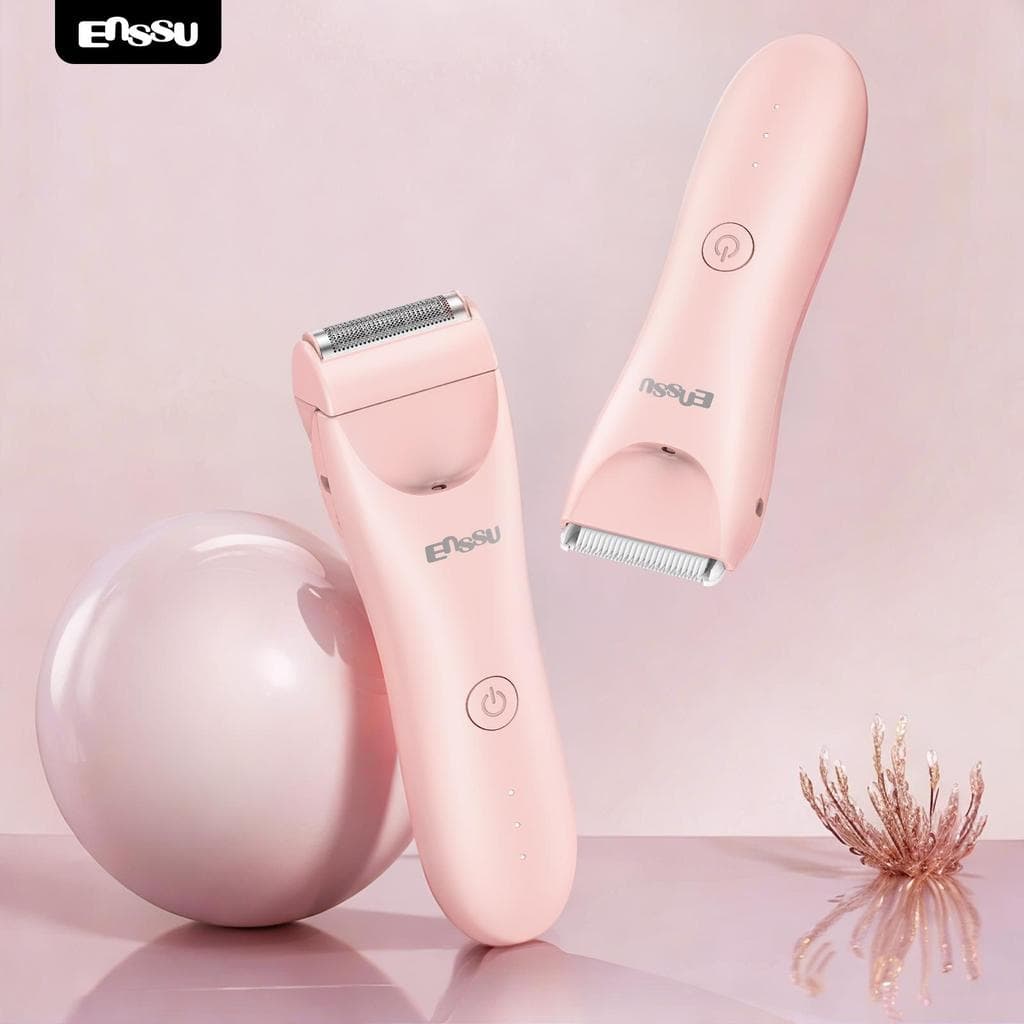Aparador Íntimo Feminino 2-em-1 Elétrico à Prova D'água USB Recarregável com LED para Áreas Sensíveis, Pernas e Axilas