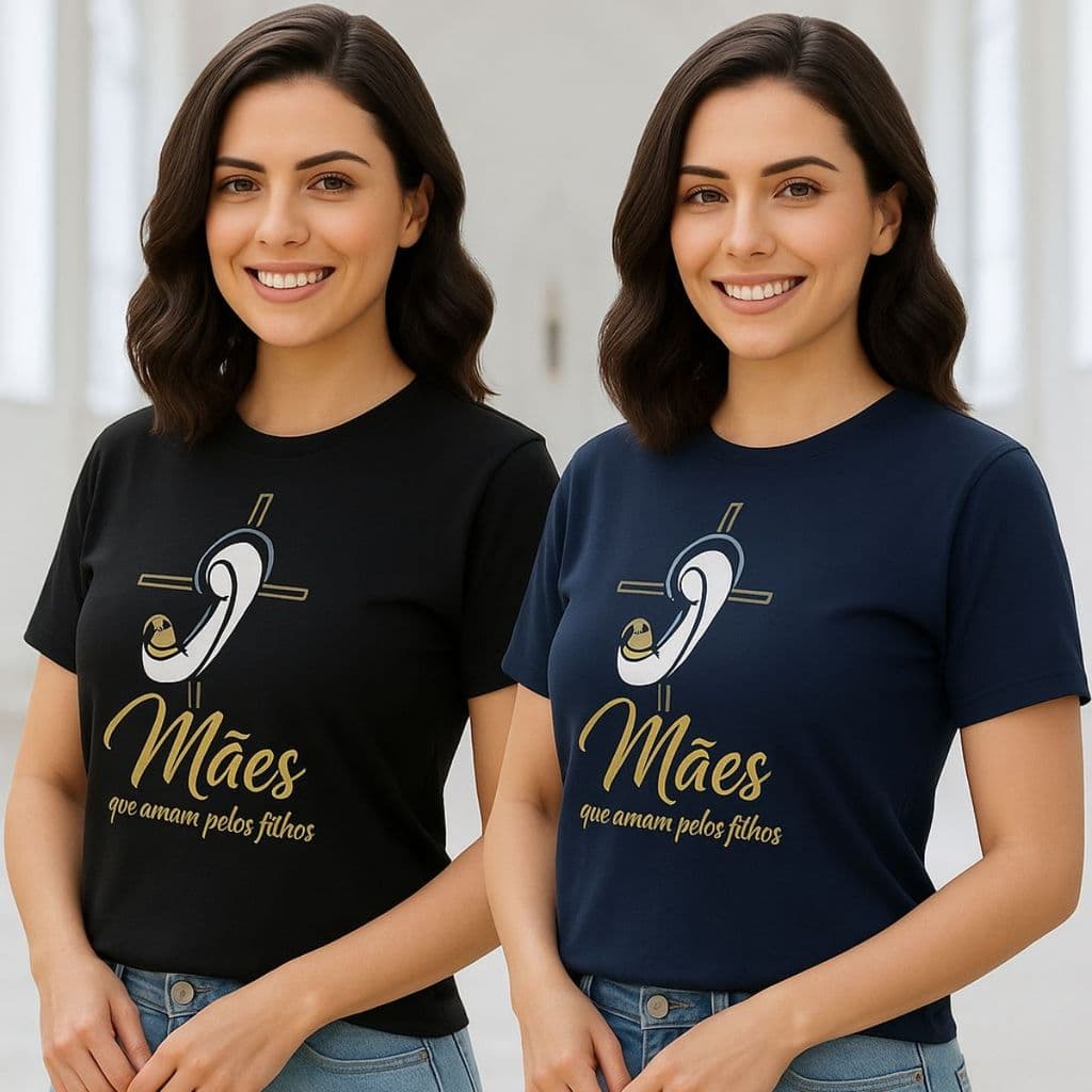 Kit 2 Camiseta Mães que Oram Blusa Feminina Viscolycra Baby Look