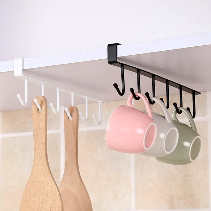 KIT 2 Suporte De Metal Porta Xícaras Canecas Utensílios Em Geral Para Pendurar No Armário Robusto e durável
