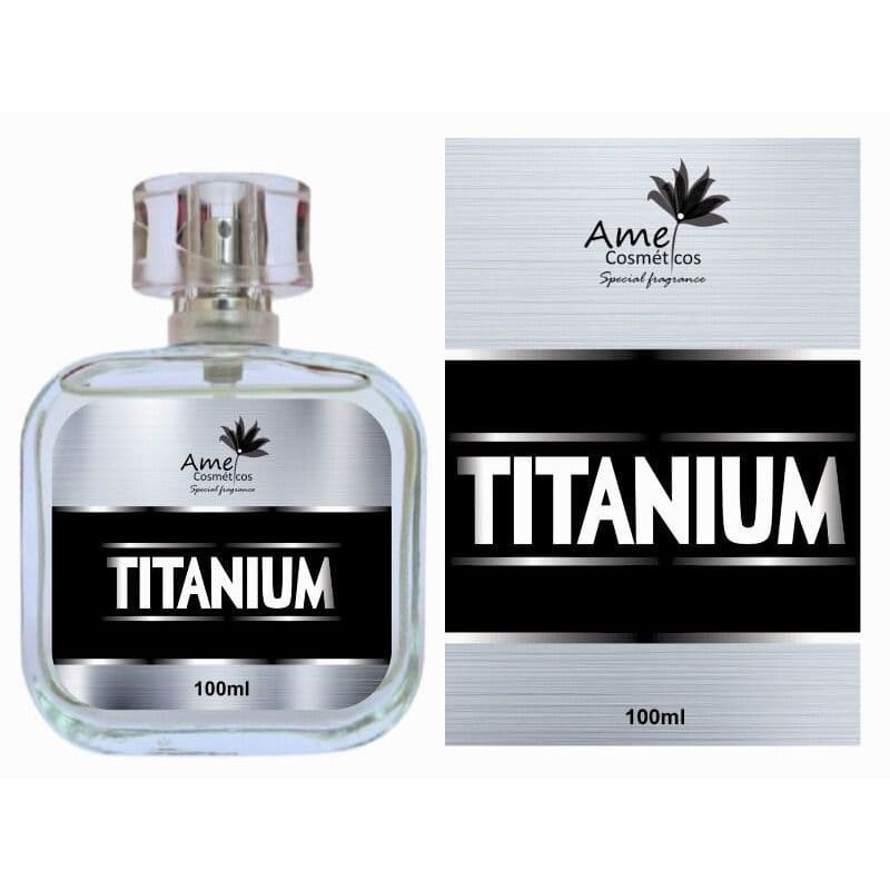 Perfume Titanium Masculino Amei Cosméticos Alta Fixação 33% de Essência Importada EDP