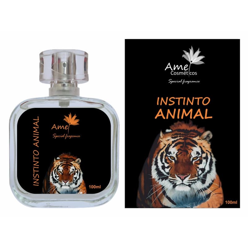 Perfume Instinto Animal Masculino Amei Cosméticos Alta Fixação 33% de Essência Importada EDP