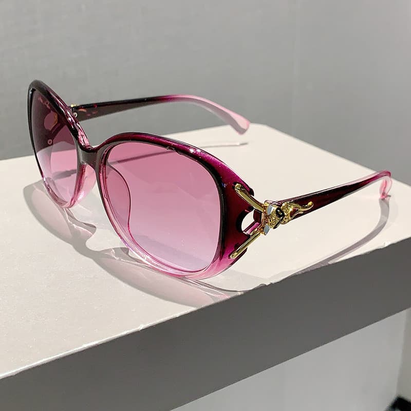 Óculos de Sol Femininos com Proteção UV, Óculos de Sol Texturizados, Óculos de Sol Gradiente Preto para Uso Externo, Sol