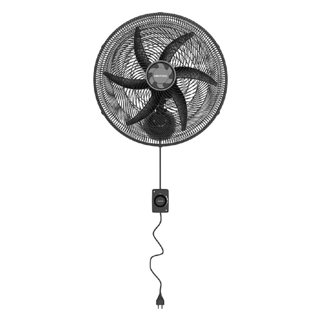 Ventilador Oscilante De Parede Monta Fácil 50cm 6P Preto Premium Ventisol  220V