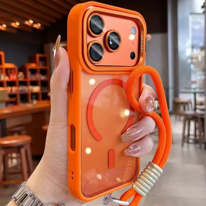 Cordão Sem Laranja E Proteção De Câmera Em Liga Capa De Carregamento Magnético iPhone 17 Pro Max 17 Air 16 15 14 13 12 R