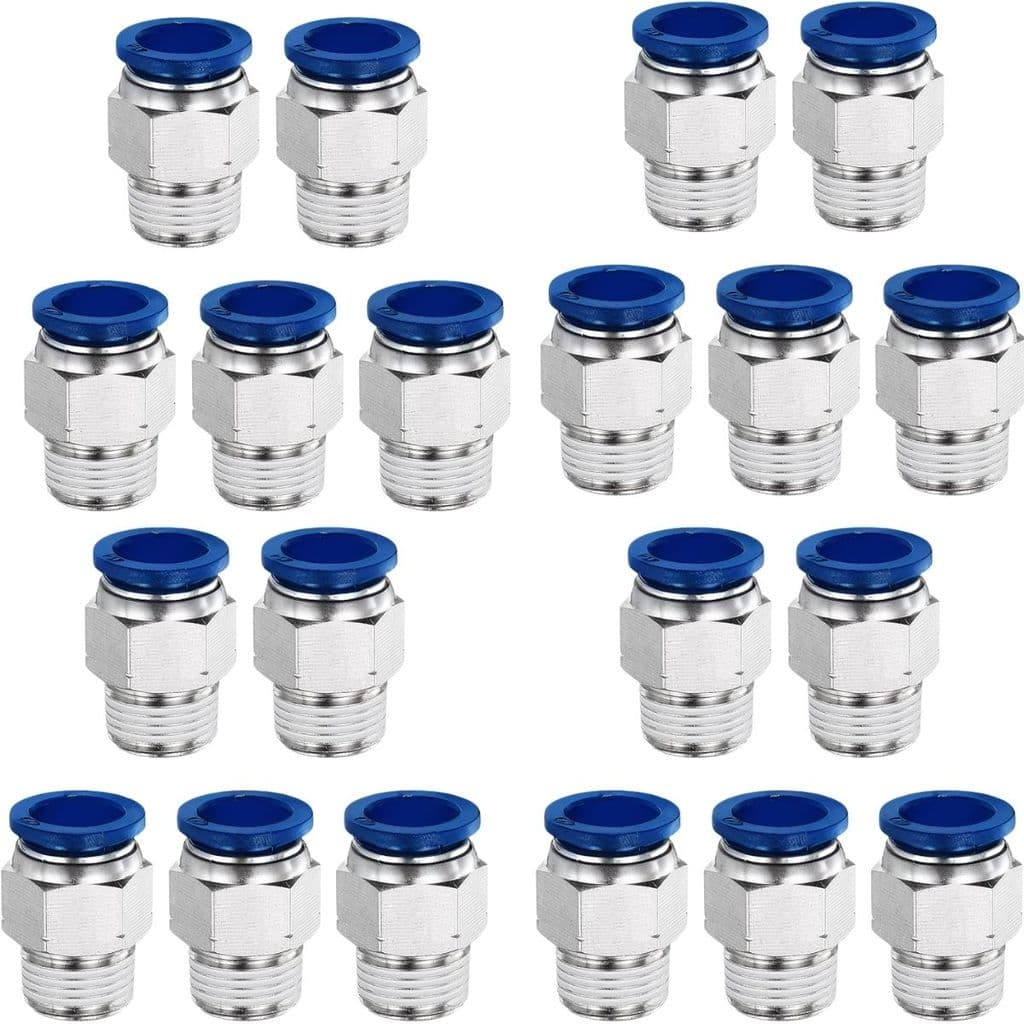 CONJUNTO 20 CONEXAO RETA MACHO 1/4X08MM BSP PNEUMATICO