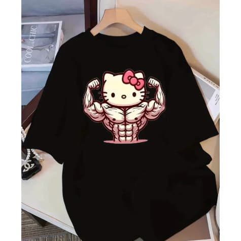 Camisa Tshirt Feminina Hello K Malha Premium Algodão Treino Gym Fitness Academia