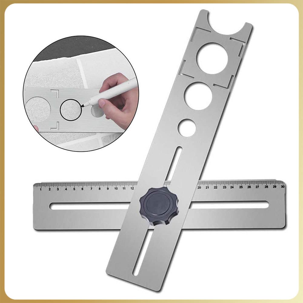 Localizador de furo de telha cerâmica Régua de abertura de furo de telha cerâmica 25mm 40mm 45mm Suporte de furo