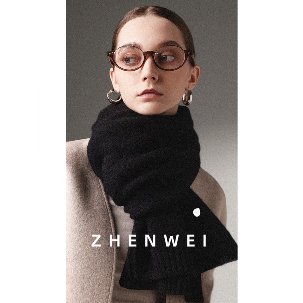 100% lenço de lã pura Extra grande xale ampliado dupla utilização feminino inverno malha lã longo cachecol grosso preto