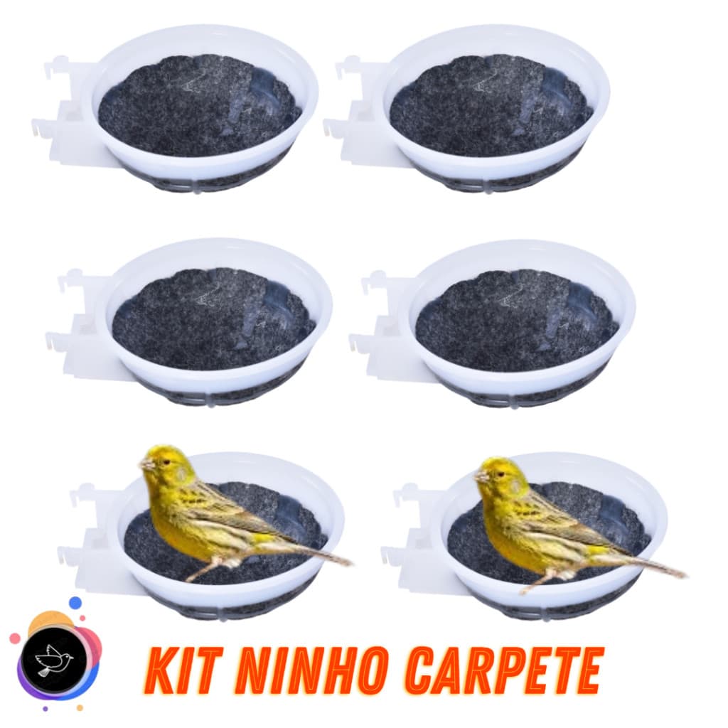 Kit 12 Ninho Vertical Branco Com Carpete Forro Para Canário Belga Reino Passarinho
