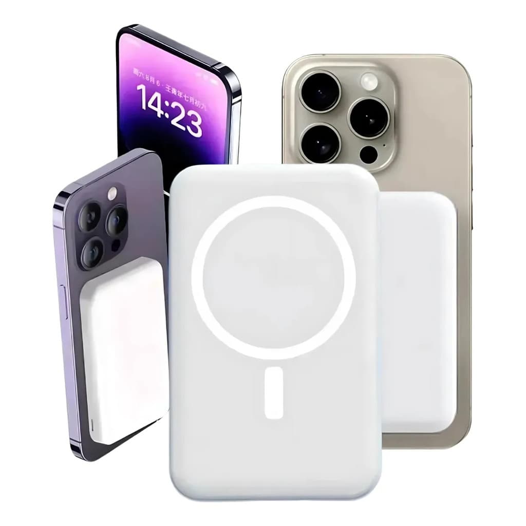 Power Bank Por Indução Para Iphone 10000 Mah Branco