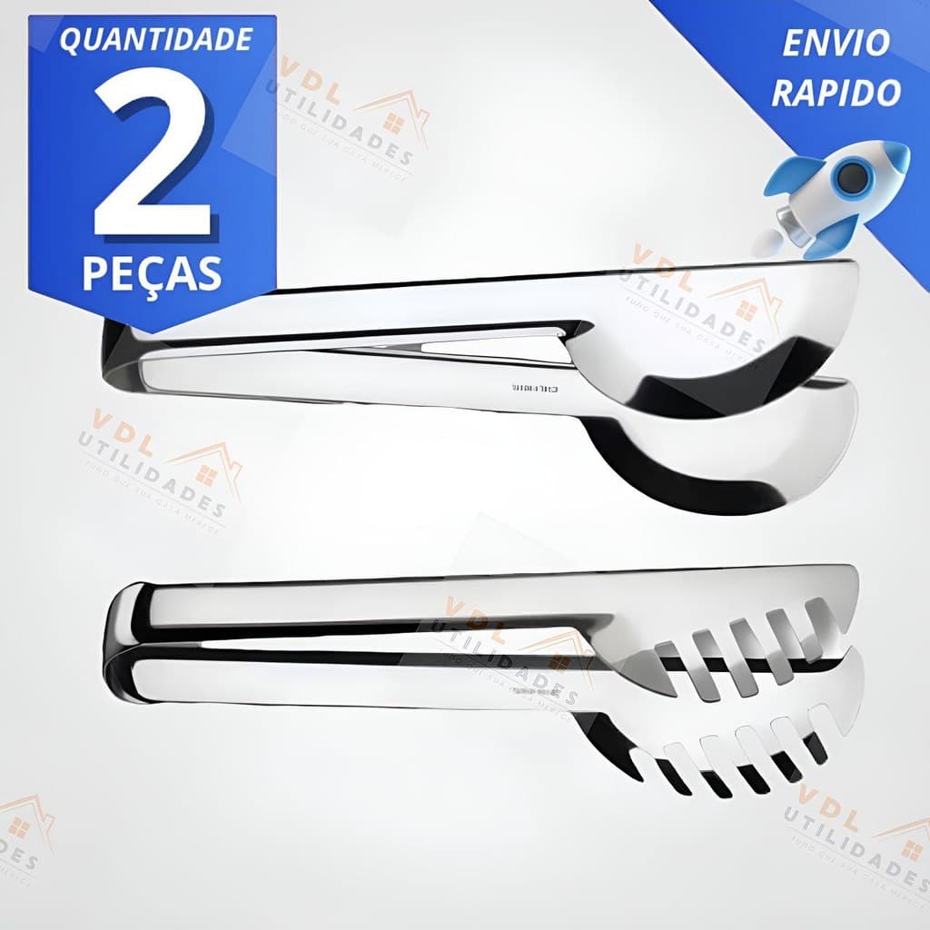 Kit 2 Pegador de Massa 20cm Pegador de Salada 20cm Pegador Universal 20cm Inox