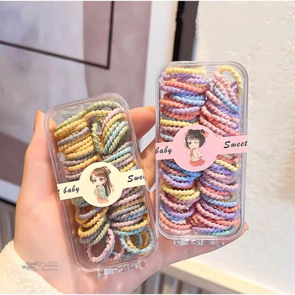 Liguinha/Elstico de  Cabelo Elásticas Coloridas Para Crianças De Elásticos Meninas-Conjunto De Acessórios