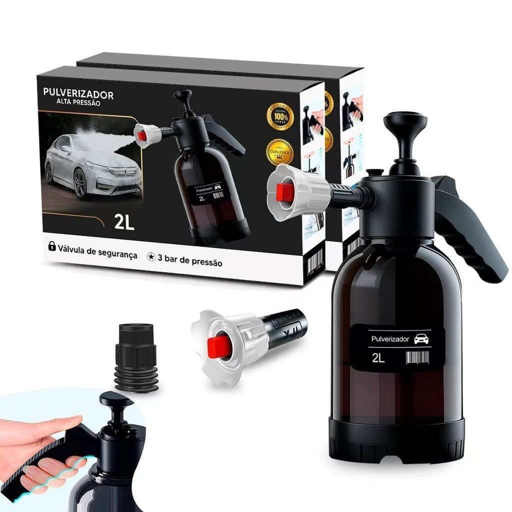 Pulverizador De Espuma Manual Automotivo 2l Alta Pressão Lavagem moto Aplicador de espuma