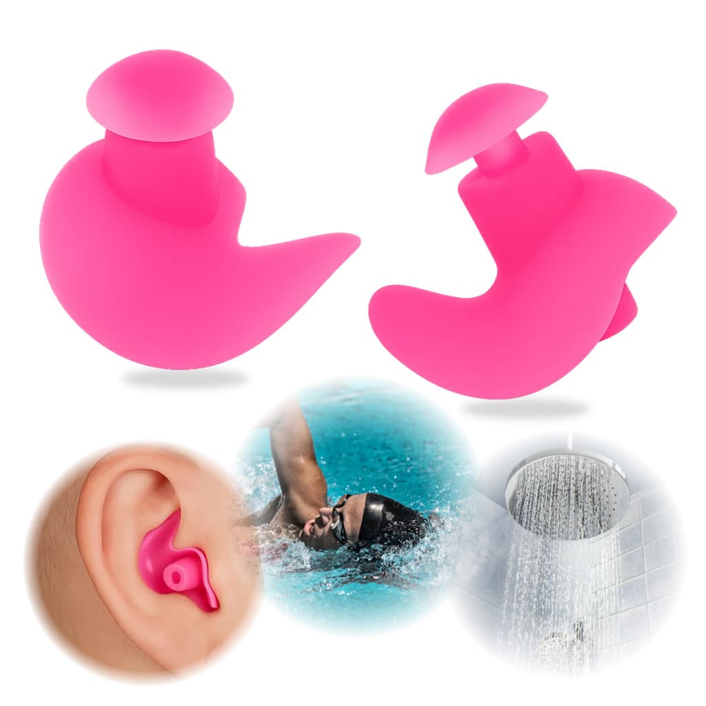 Abafadores De Som Silicone Rosa Reutilizável Dormir Estudar Tampão Protetor Auricular