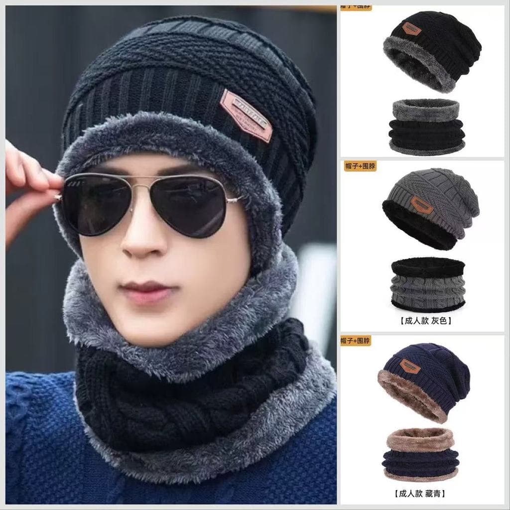 MODA Frio Touca Gorro  Luva Cachecol Meia  Térmica Inverno Quentinho Unissex Kit