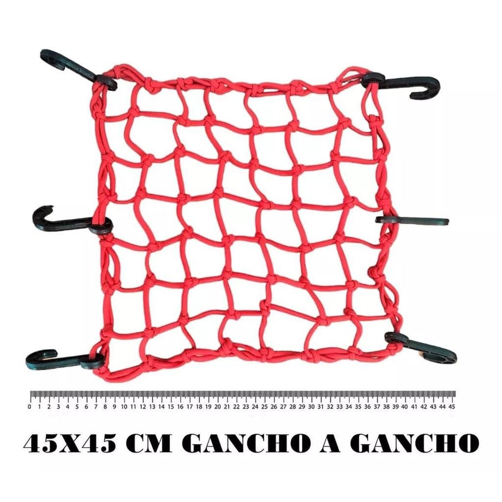 Rede Elástica Redinha Aranha Moto Bagageiro 45 X 45 Vermelho