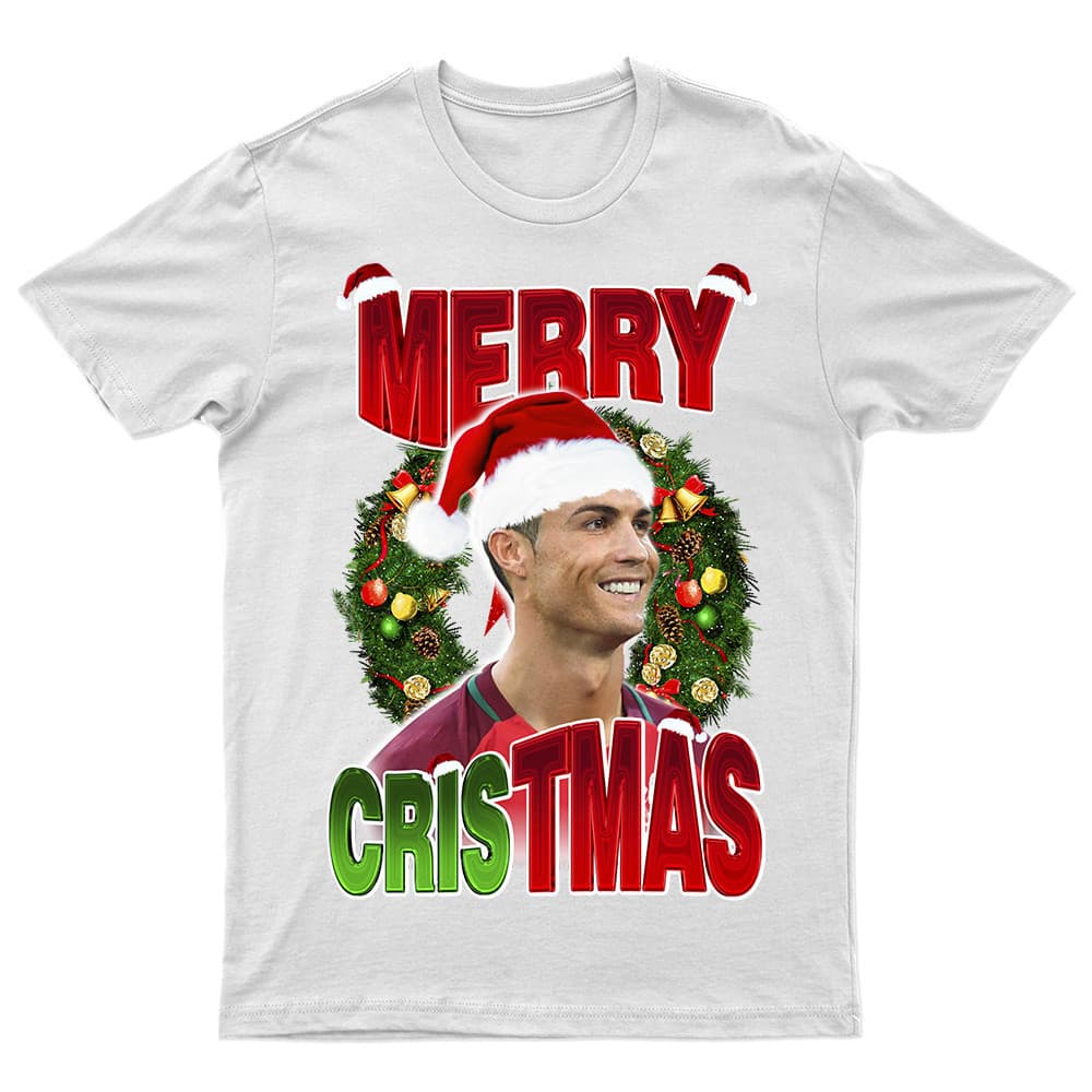 Camiseta CR7 Natal Merry Cristmas Cristiano Ronaldo Camisa Oversized