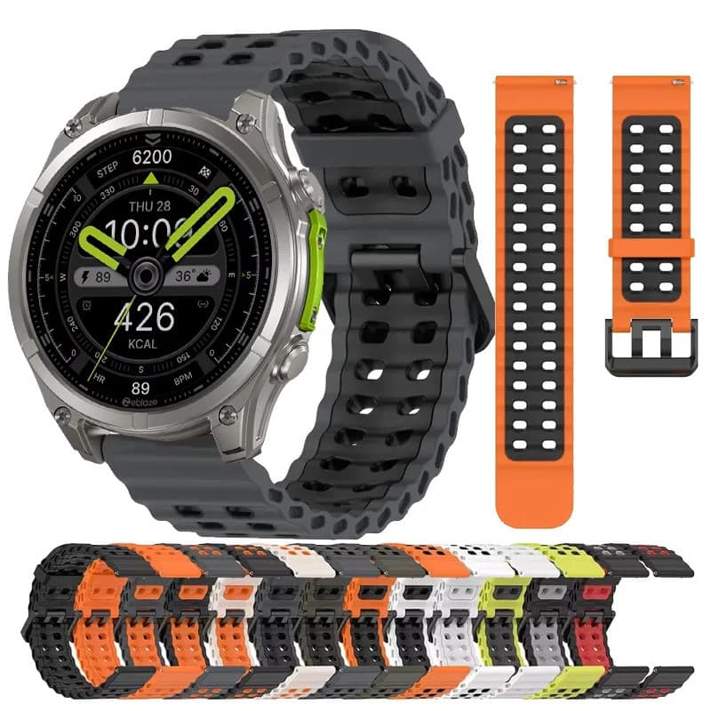 Pulseira de silicone Ocean Strap para Zeblaze Vibe 8 7 7 Pro 7 Lite, pulseira de 22mm para Zeblaze Stratos 4 3 2 Ultra/B