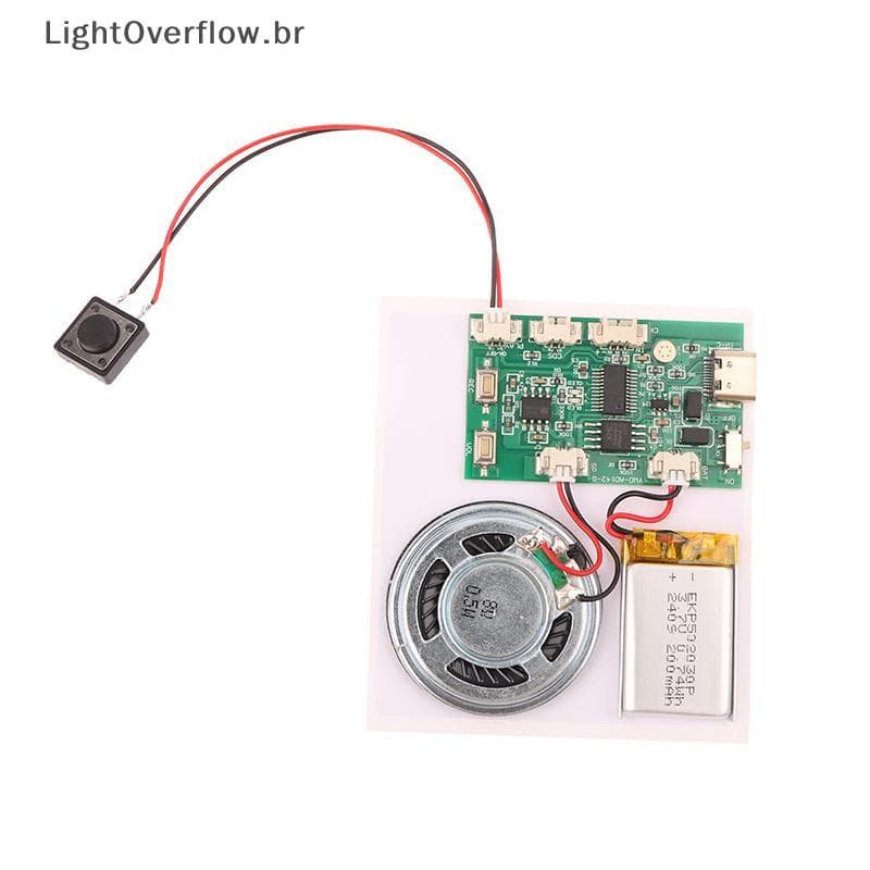 [LightOverflow] Módulo De Reprodução De Gravação De 300 Segundos Chave Cartão De Felicitações Placa De Gravador De Som Q