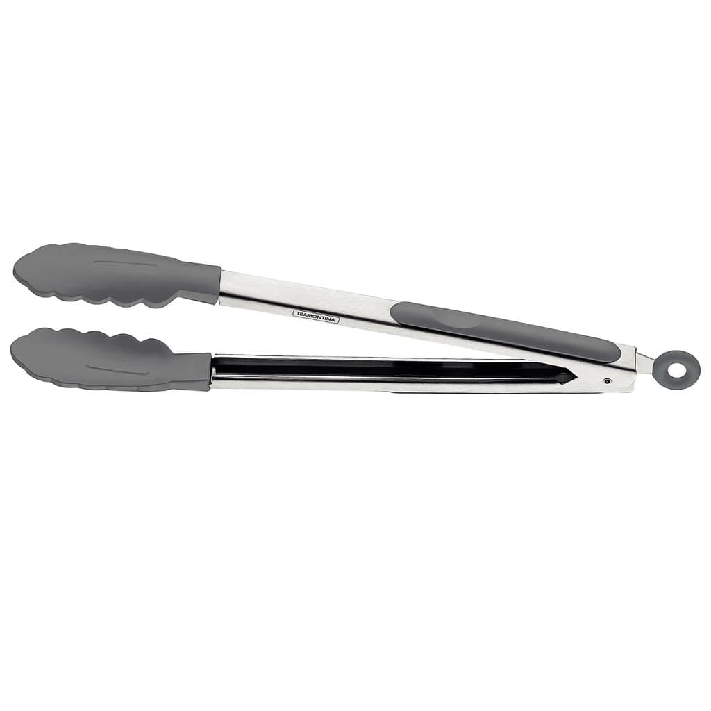 Pegador Universal Silicone Inox 35 cm Longo Multiuso Cinza