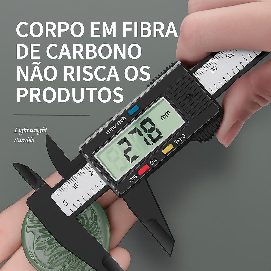 Paquímetro Digital e Paquimetro Analógico 150mm de Carbono – Alta Precisão com Bateria