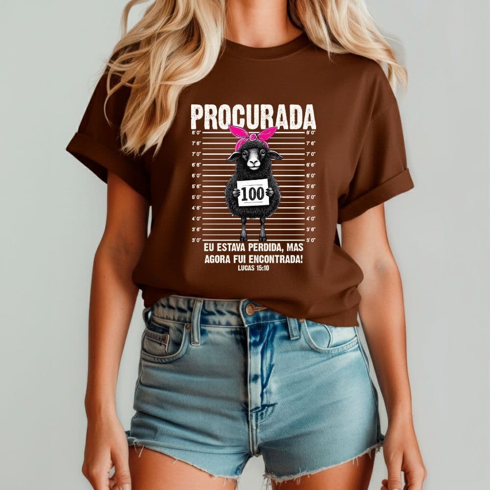 T-Shirt Feminina Camiseta Estampada Ovelha Procurada Cristã 100% Algodão Manga Curta Verão Envio Já