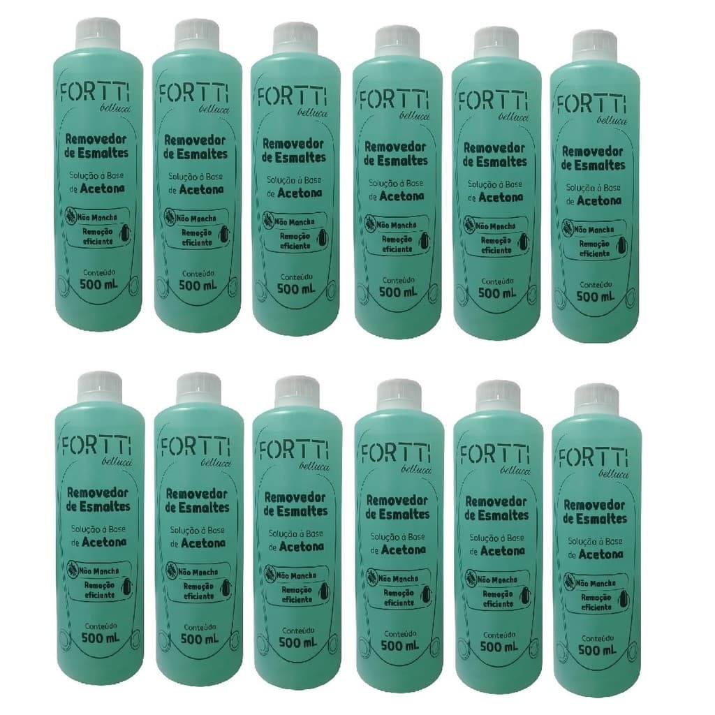 Fortti Removedor de Esmaltes 500ml Kit 12un
