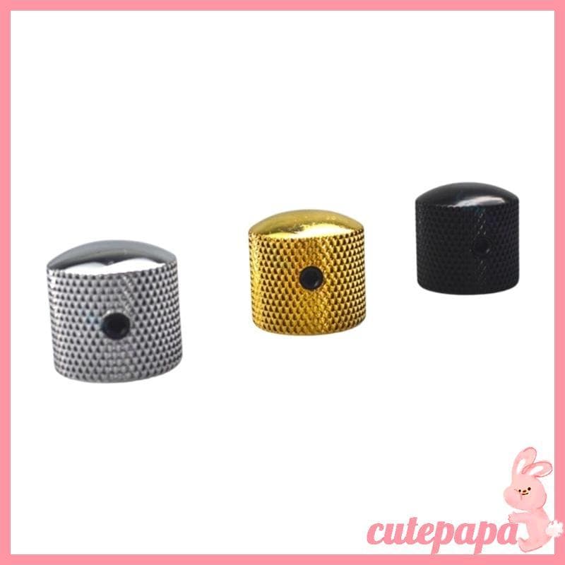 cutepa 2 Pçs Metal Guitarra Volumes Botão Substituição Potenciômetro Botões Controle Elétrica Baixo Cúpula