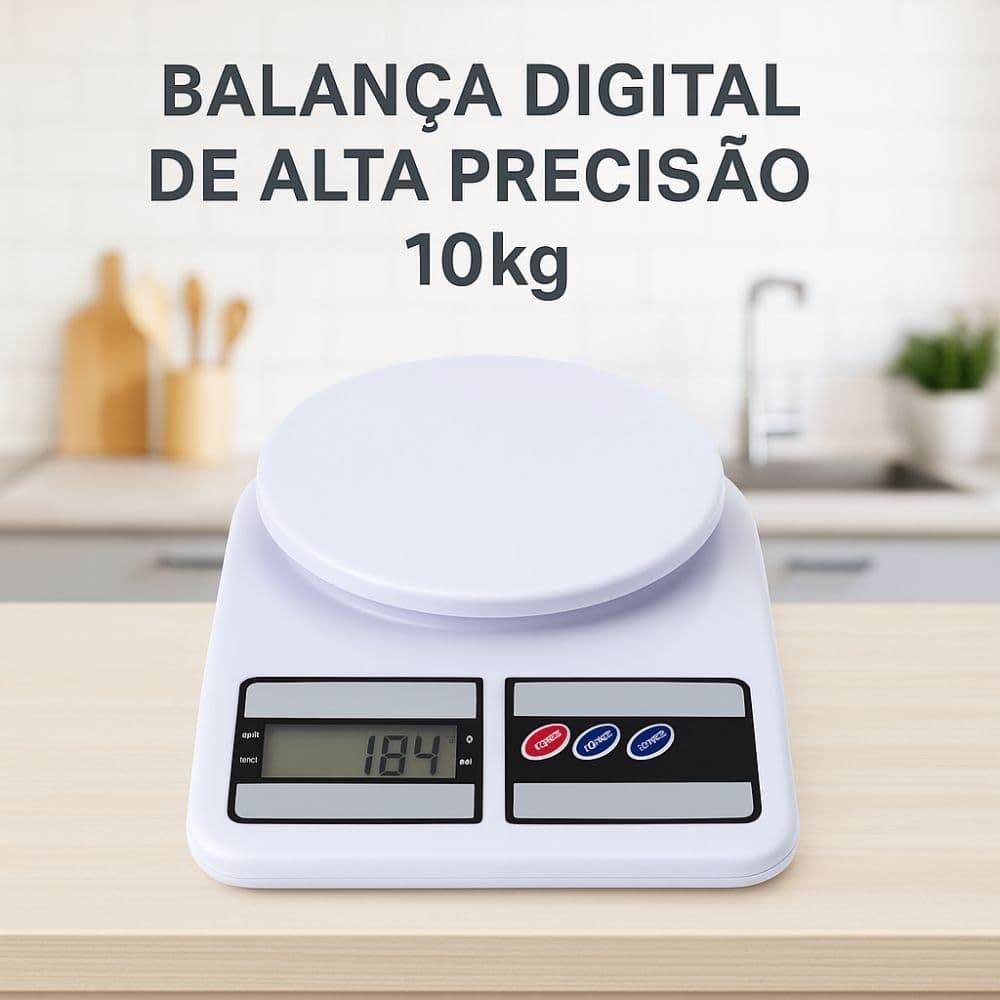 Balança Digital Cozinha 10kg Eletrônica Cozinha Peso Gramas Quilos Medição Alimentos Dieta Culinária