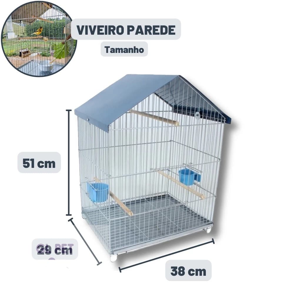 Viveiro de Parede para Passaros Zincado Promocao Gaiola Viveiro de Parede Barato