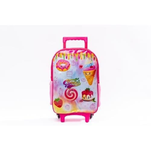 Mochila Infantil Rodinhas Resistente Rosa Divertida Menina Escolar Pratica Estilo