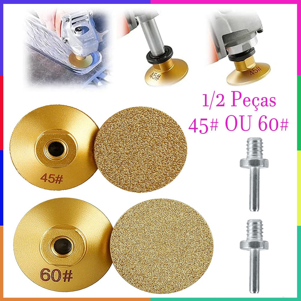45# OU 60# Disco para Esmerilhadeira Angular Com Adaptador E Rosca M14, Para Esmerilhadeira Furadeira, Biela M14