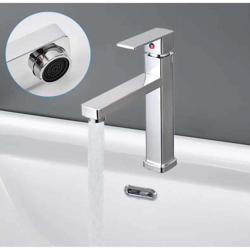 HKX Torneira de Bancada Gourmet Lavabo Banheiro Luxo Preto/Cromado Inox 1/2 Água Fria Única ABS e Aço Inoxidável HKX