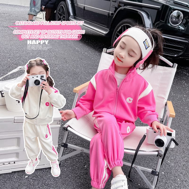 Meninas outono terno outono terno roupas de outono 2025 novo estilo moda menina bebê primavera outono moletom de duas pe